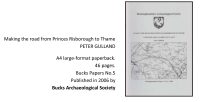 Making the road between Princes Risborough and Thame