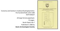 Economy and Society in Medieval Buckinghamshire