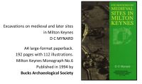 Excavations on medieval and later sites in Milton Keynes