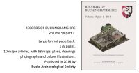 Records of Buckinghamshire 58 part 1